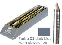 Bild von Kajalstift BK DELUXE Farbe 03 dark blue 20 cm, mit Anspitzer im 12er Tray von BK COSMETIC