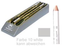 Bild von Kajalstift BK DELUXE Farbe 10 white 20 cm, mit Anspitzer im 12er Tray von BK COSMETIC