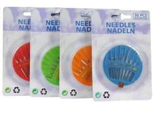 Εικόνα της Nähnadel-Set 30-teilig in runder Kunststoff-Box, auf Blister
