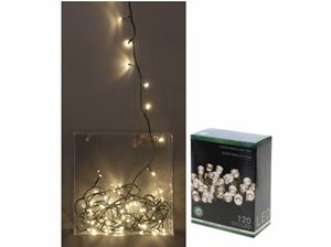 Изображение Lichterkette 120 LED, warmes weiß für aussen, Kunststoff, Länge 1200 cm, im Karton verpackt