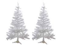 Immagine di Weihnachtsbaum in weiß aus PVC, h=90cm, mit Plastikständer, 100 Zweige