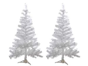 Εικόνα της Weihnachtsbaum in weiß aus PVC, h=90cm, mit Plastikständer, 100 Zweige