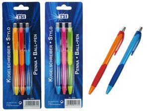 Εικόνα της Kugelschreiber ''Grippy'' 3er Packung auf Karte, 2fach sortiert, Schriftfarbe Blau, Strichbreite M