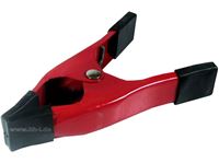 Изображение Leimzwinge (Planenklammer) Metall rot 150 mm, extrastark mit Gummischonern