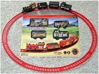 Εικόνα της Modell-Eisenbahn mit Lok und 3 Waggons, mit 8 teiligem Schienenkreis, im Sichtkarton