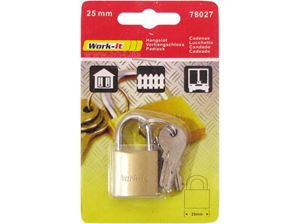 Image de Vorhängeschloss massiv 25mm mit 6 Schlüsseln, mit gehärtetem Bügel, auf Blisterpackung