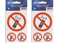 Obrazek Etiketten ''Handy verboten'', enthält 3 Etiketten in 2 Größen