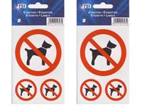 Bild von Etiketten ''Mitführen von Hunden verboten'', enthält 3 Etiketten in 2 Größen