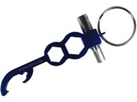 Obrazek Schlüsselanhänger Flaschenöffner & Werkzeug, mit Schlüsselring, Farbe Blau