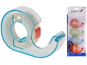 Εικόνα της Klebefilm-Abroller transparent mit Klebeband 7,5 m, 4 Abroller auf Blisterkarte