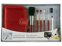 Εικόνα της Kosmetikpinsel Set, 7 teilig in Box, inclusive Tasche mit Spiegel, im Geschenkkarton