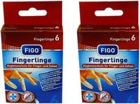 Obrazek Fingerlinge puderfrei elastisch 6er Pack, Hygieneschutz für Finger und Zehn in Faltschachtel