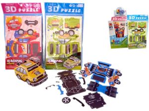 Afbeelding van Auto 3D Puzzle, 4 fach sortiert, im Headerbeutel, 15 x 26cm, im 48er Display