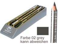Bild von Kajalstift BK DELUXE Farbe 02 grey 20 cm, mit Anspitzer im 12er Tray von BK COSMETIC