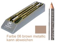 Bild von Kajalstift BK DELUXE Farbe 06 brown metallic 20 cm, mit Anspitzer im 12er Tray von BK COSMETIC