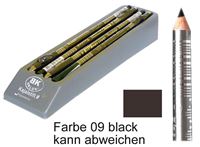 Εικόνα της Kajalstift BK DELUXE Farbe 09 black 20 cm, mit Anspitzer im 12er Tray von BK COSMETIC