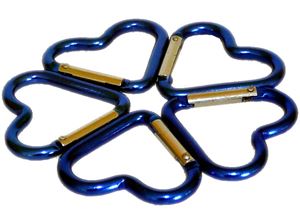 Εικόνα της Karabiner ''Herz'' aus Aluminium, 40x5 mm, blau