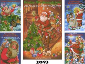 Imagen de Weihnachts-Karte gemalt, mit goldenem Glitter, einzeln mit Umschlag in Cellophan verpackt