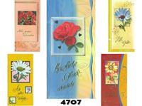 Resim Glückwunsch-Karte Blütenmotive mit Prägung, einzeln mit Umschlag in Cellophan verpackt