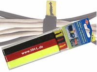 Resim Klettband Kabelbinder, 3 Streifen zum Zerschneiden, Farben: schwarz, rot & gelb, wiederverwendbar