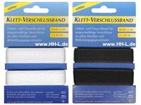 Obrazek Klettband 2x50cm weiß u. schwarz sortiert nähfähig, Sortierung 25 x schwarz + 25 x weiß