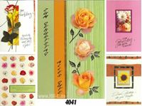 Изображение Geburtstags-Karte mit floralen Motiven & Golddruck, einzeln mit Umschlag in Cellophan verpackt