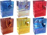 Resim Geschenkbeutel mittel (180x100x227mm), Holographie, Holografie Farben Rot, Gold, Silber, Violett, Blau