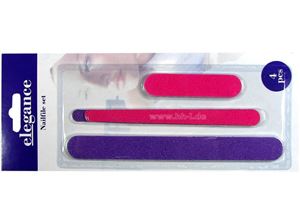 Εικόνα της Nagelfeilen ''elegance'', 4er Set auf Blister, Längen: 8 cm, 2x 14 cm & 18 cm, beidseitig nutzbar