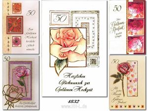 Изображение Hochzeits-Karte zur Goldenen Hochzeit, geprägt, einzeln mit Kuvert in Cellophan verpackt