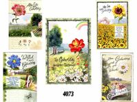 Imagen de Geburtstags-Karte gezeichnete Landschaften geprägt, einzeln mit Kuvert in Cellopahan verpackt