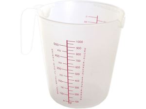 Afbeelding van Messbecher für 1000ml, 1 Liter, mit Henkel, unzerbrechlich
