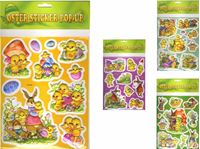 Afbeelding van Oster-Sticker ''3D-PopUp'' mit 9 Motiven je Blatt, Blattgrösse gesamt (HxB): 33x20 cm