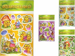 Obrazek Oster-Sticker ''3D-PopUp'' mit 9 Motiven je Blatt, Blattgrösse gesamt (HxB): 33x20 cm