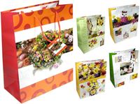 Afbeelding van Geschenkbeutel groß (260 x 130 x 325 mm), Ostern, 10fach sortiert, Lackpapier, mit Kordel & Anhänger