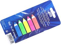 Изображение Signalstreifen selbstklebend in 5 Neon-Farben, 100 Stück pro Karte - je Farbe also 20 Stück