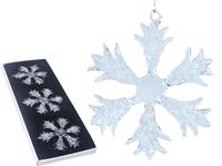 Изображение Glas-Schneeflocke zum Hängen, 3er-Pack, d 6cm, 2fach sortiert (klar und frost)