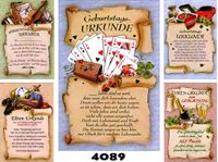 Obrazek Geburtstags-Karte Urkundenrolle mit Gedichten, einzeln mit Umschlag in Cellophan verpackt