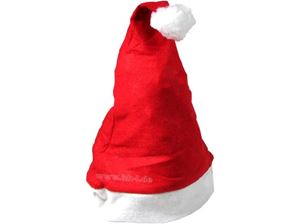 Imagen de Weihnachtsmann-Mütze aus Filz mit Bommel, One Size ,d 29 L 38 cm rot/weiss