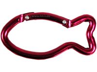 Bild von Karabiner ''Fisch'' aus Aluminium, 70x6 mm, rot, Schlüsselanhänger