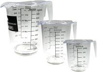 Εικόνα της Messbecher 3er-Set mit 3 Größen, transparent, enthält die Größen: 1000 ml, 500 ml und 250 ml
