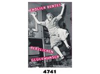 Picture of Glückwunsch-Karte ''Endlich Rente'' für Frauen, einzeln in Cello verpackt, mit rotem Umschlag
