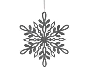 Obrazek Schneeflocke zum Hängen, silber-glänzend, aus Kunststoff, LBH: 20x20x0,2 cm, in Polybag