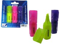 Εικόνα της Textmarker Mini, 3er Pack mit Taschenclip, in den Farben Neongelb, Neonrosa, Neonlila