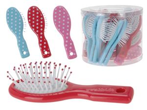 Изображение Haarbürste Kinder 12,5cm lang 3 Farben sortiert, im 24er Tube