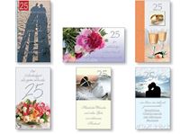 Picture of Hochzeits-Karte zur Silberhochzeit, einzeln mit Umschlag in Cellophan verpackt
