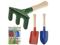 Εικόνα της Gartenwerkzeug Kinder 2 Sorten Schaufel + Harke, Metall + Holzstiel, von PROGARDEN