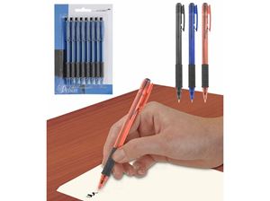 Εικόνα της Kugelschreiber 8 Stück, Minen blau 3 Farben-, sortiert schwarz + 2x blau und rot transparent