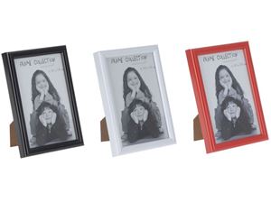 Bild von Foto - Bilderrahmen für Fotos 10x15cm, Kunststoff gerundet schwarz,weiß,rot sortiert
