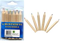 Image de Buntstifte ''dick'' 6er Pack, Länge: 8 cm, gespitzt, aus Naturholz