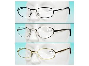 Изображение Lesebrille, Metall Gestell, Dioptrinstärke +3.25, Metallfarben sortiert silber, gold, brüniert